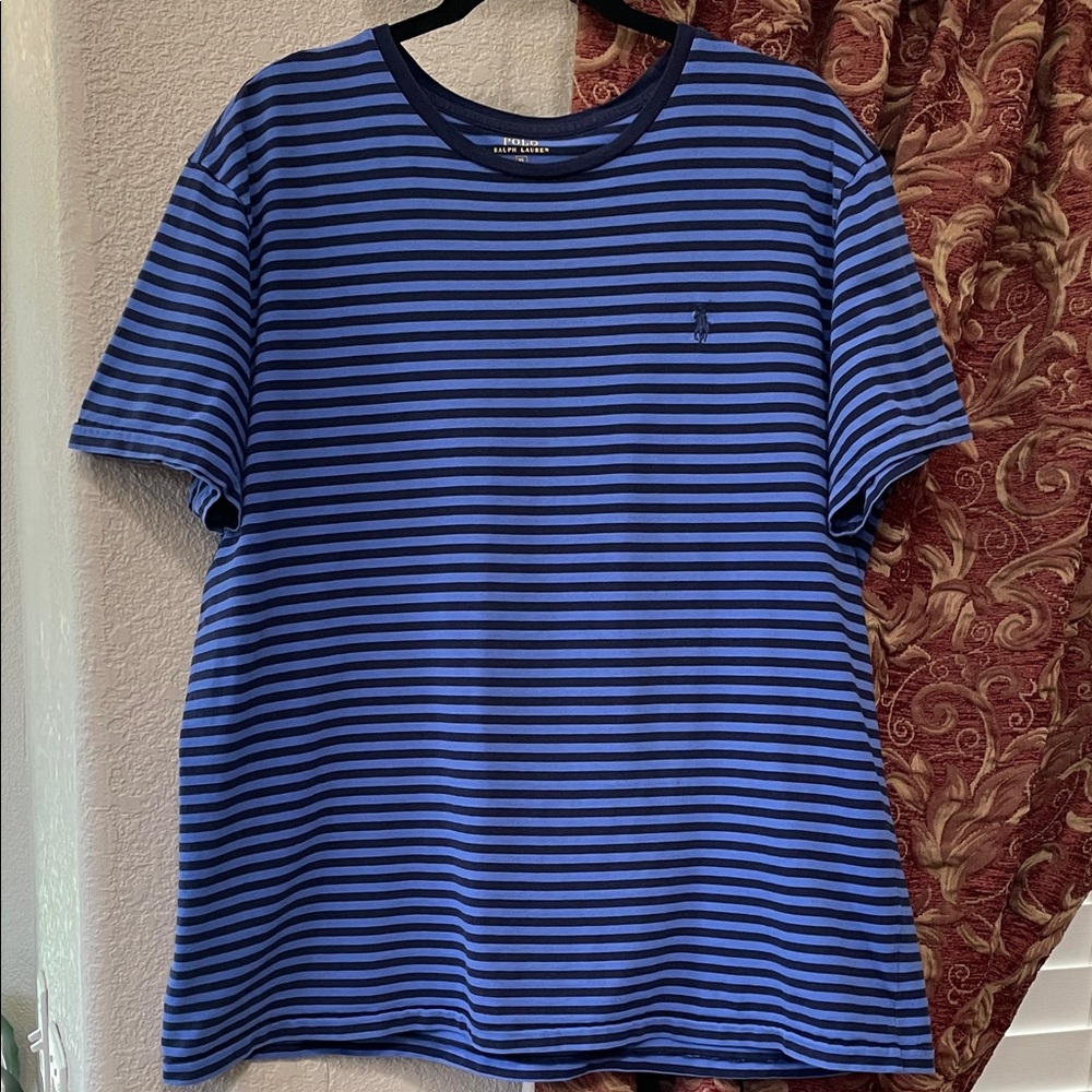Polo Ralph Lauren Navy and Black Striped Tee